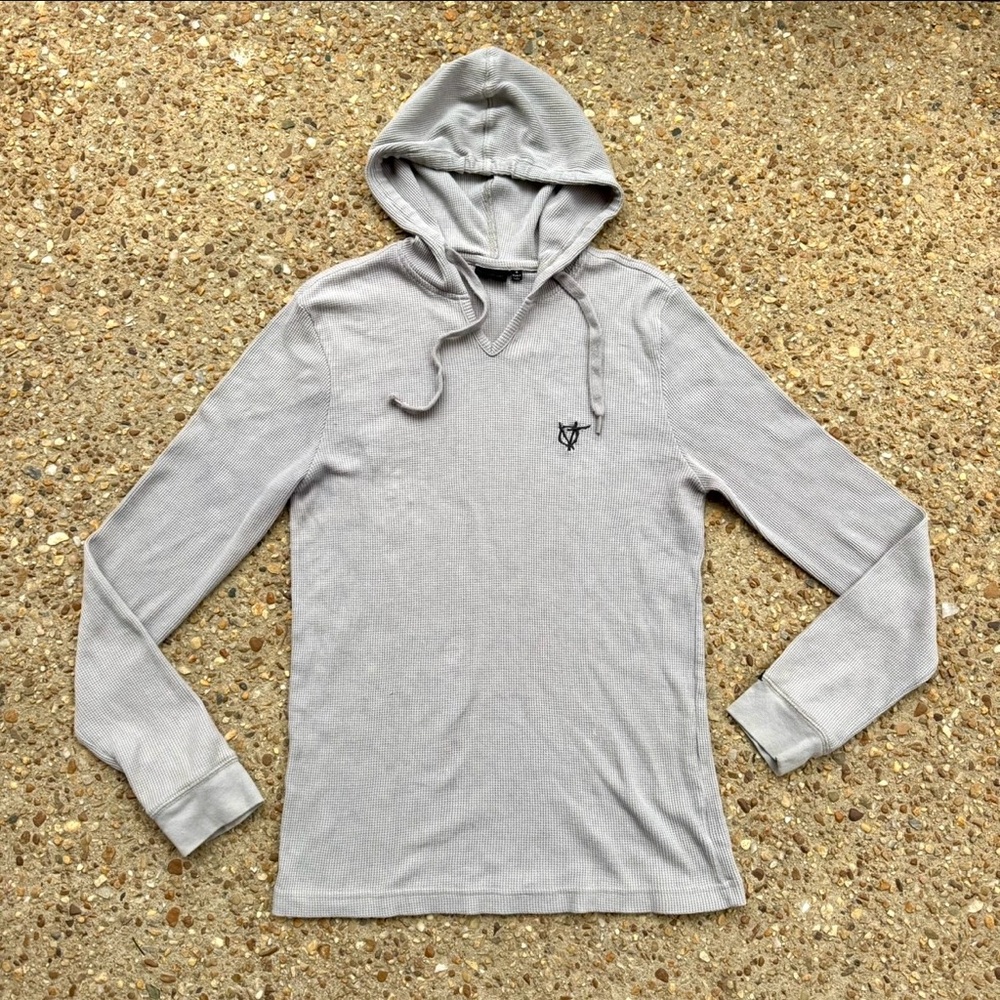 Vans Men’s Gray Thermal Waffle Knit Hoodie Size M